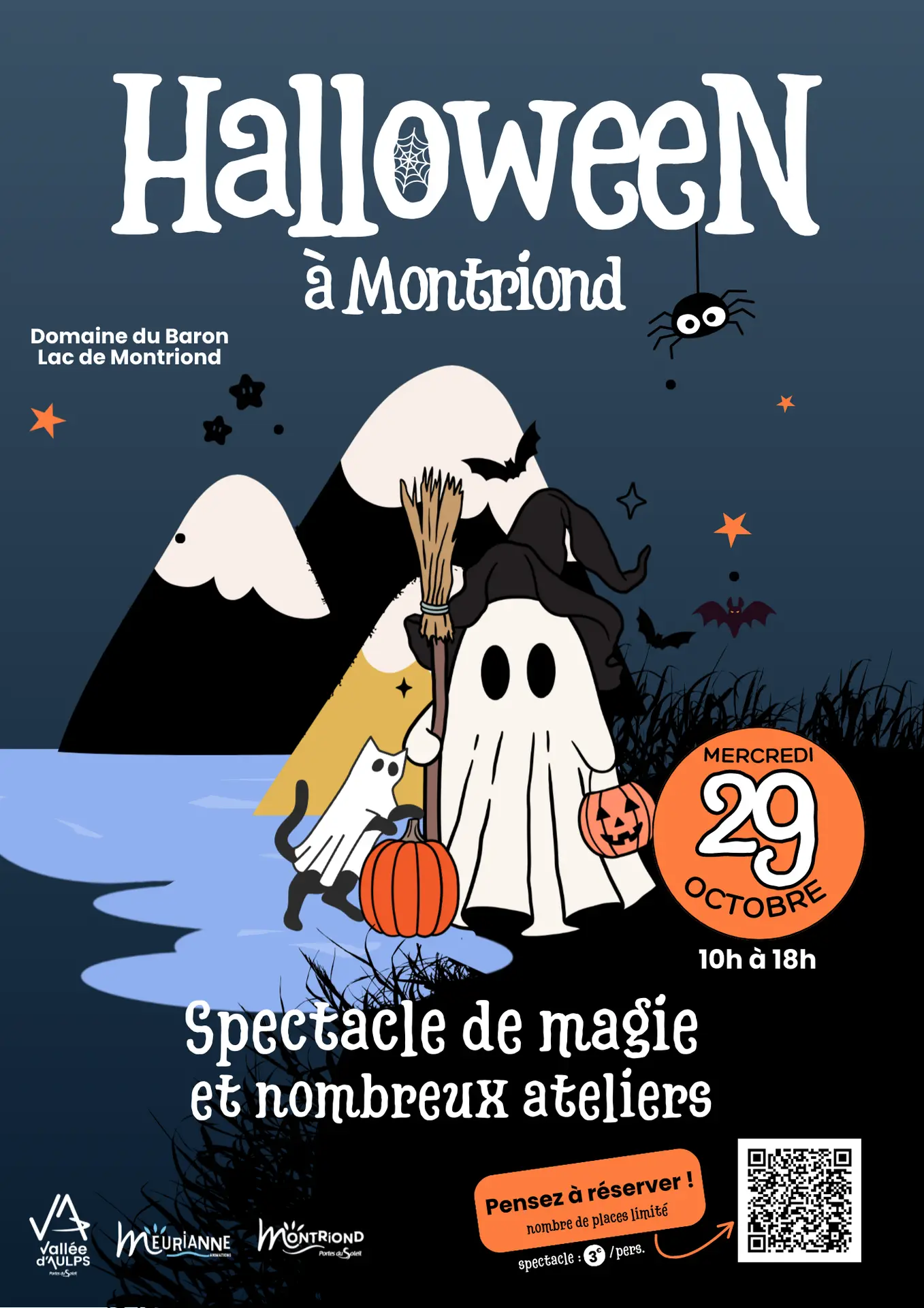 Affiche d'Halloween à Montriond en 2025.