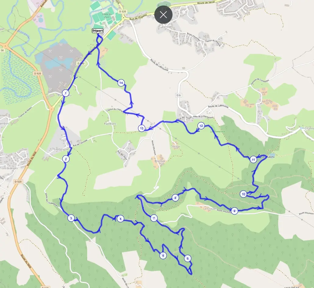 Parcours Randonnée sportive 15 km
