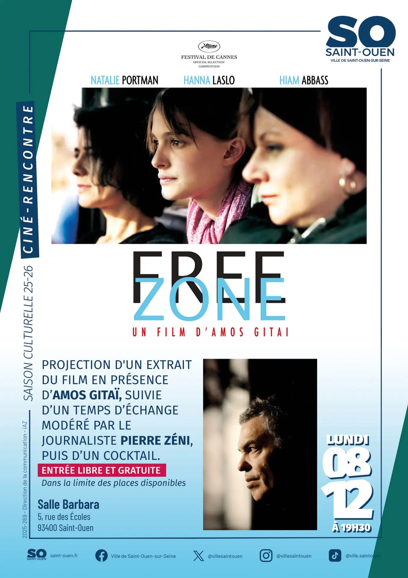 Ciné-rencontre - Extrait de Free Zone et rencontre avec Amos Gitaï