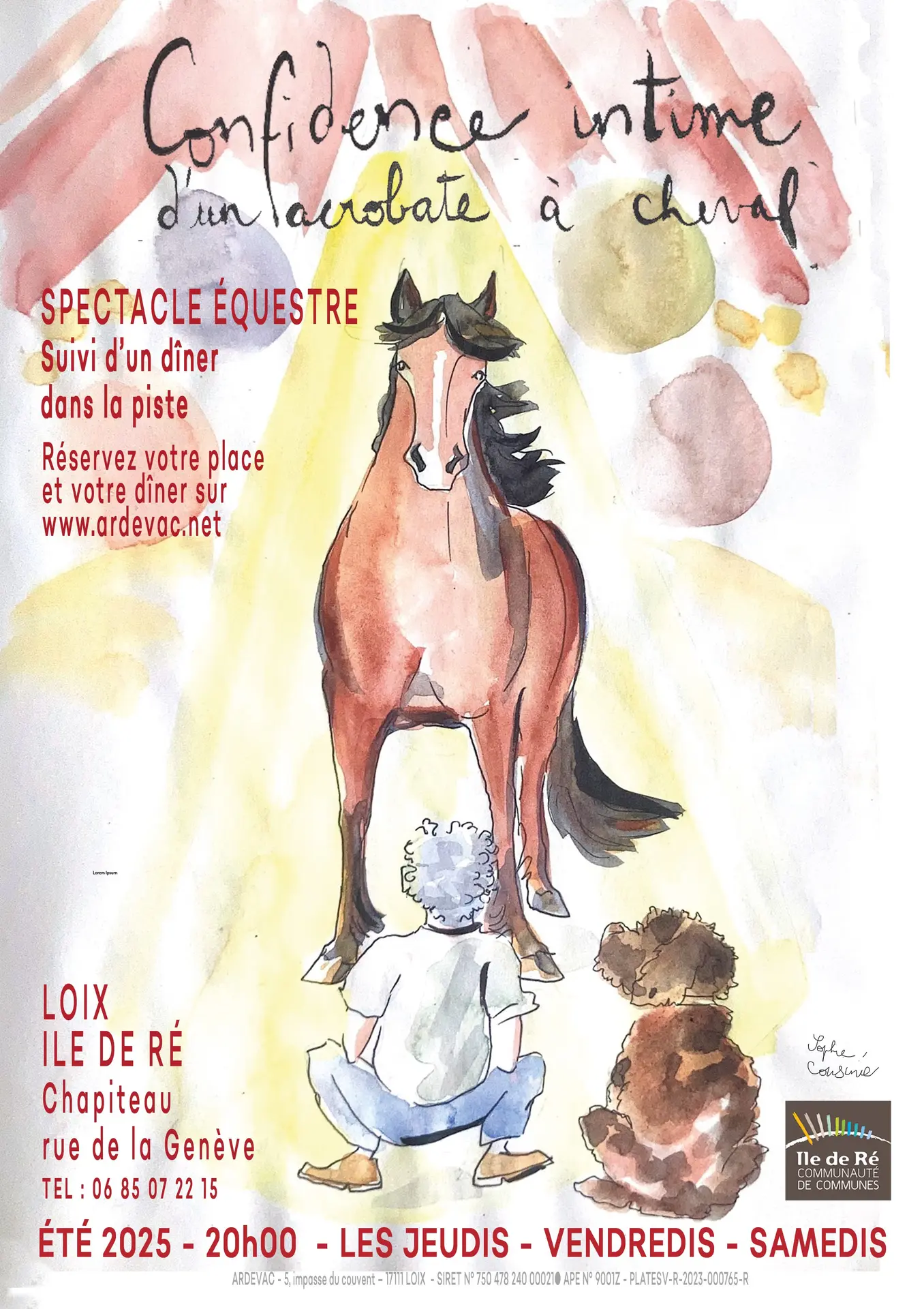 Confidence Intime d'un acrobate à cheval - spectacle équestre et diner_Loix