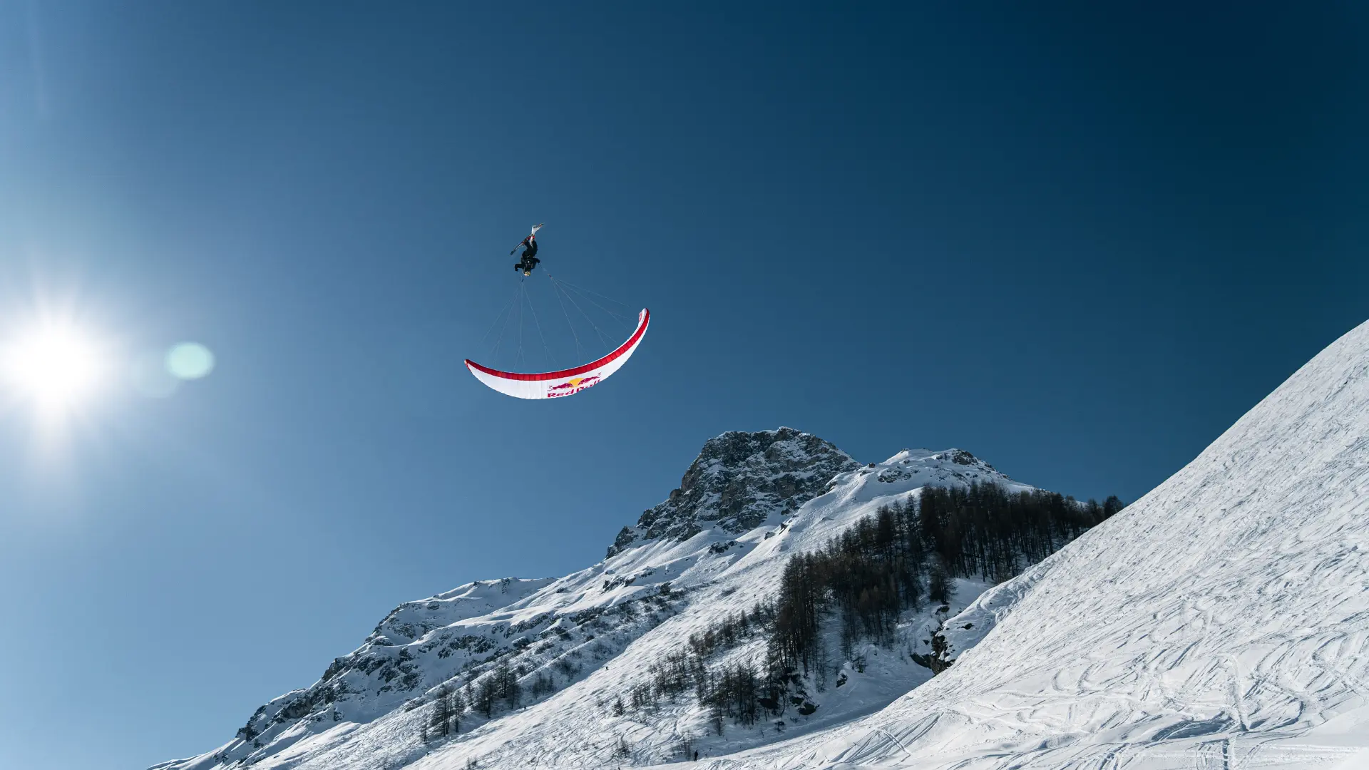 Speedrider dans la vallée du Manchet à Val d'Isère