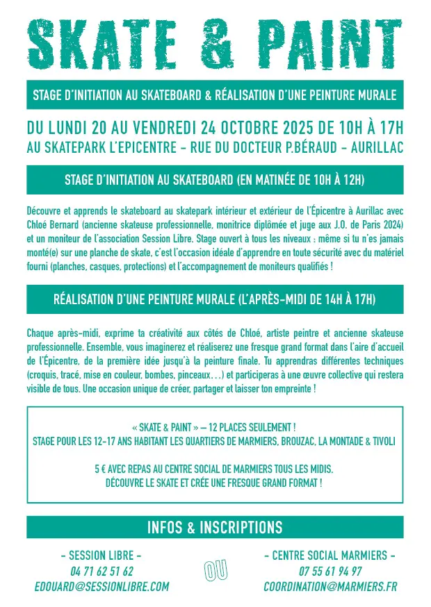 Stage skate & paint avec Session libre