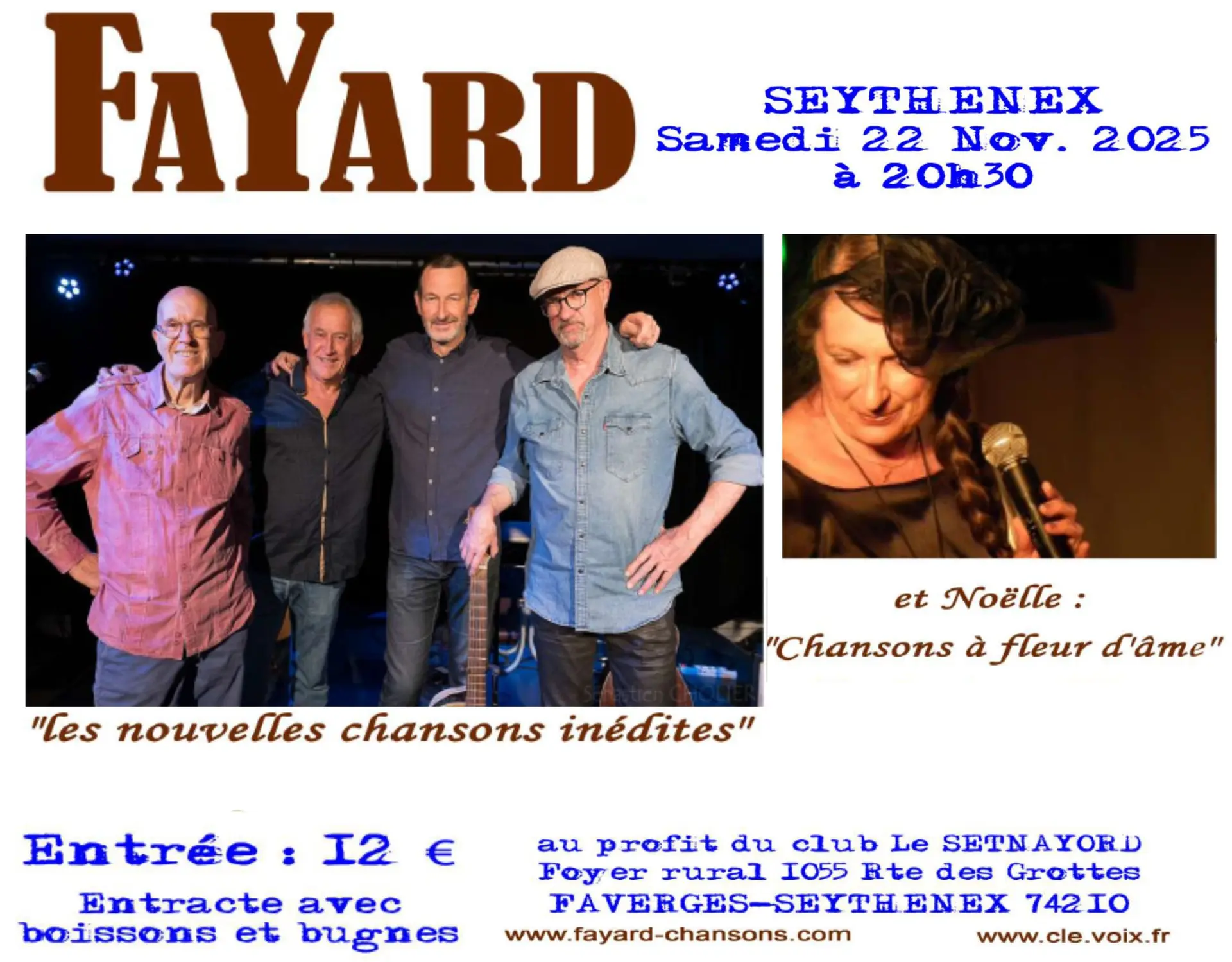 photos 4 hommes du groupe Fayard et chanteuse Noëlle