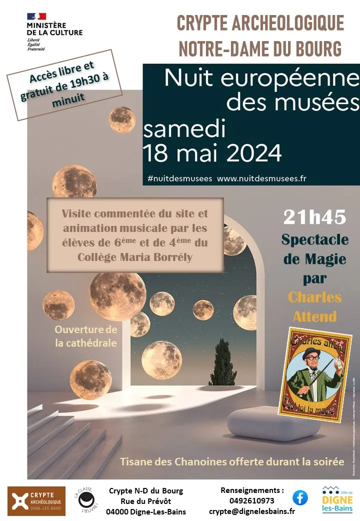 Affiche Nuit européenne des musées à la crypte