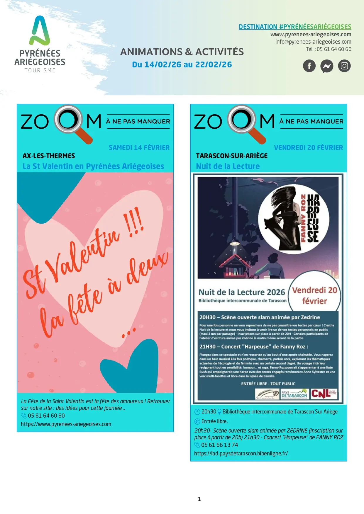 Du 14 au 22.02.Programme Animations & Activités