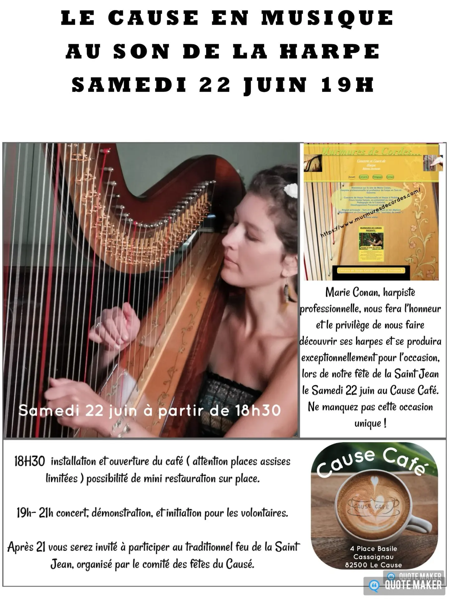 Soirée Harpe Le Causé