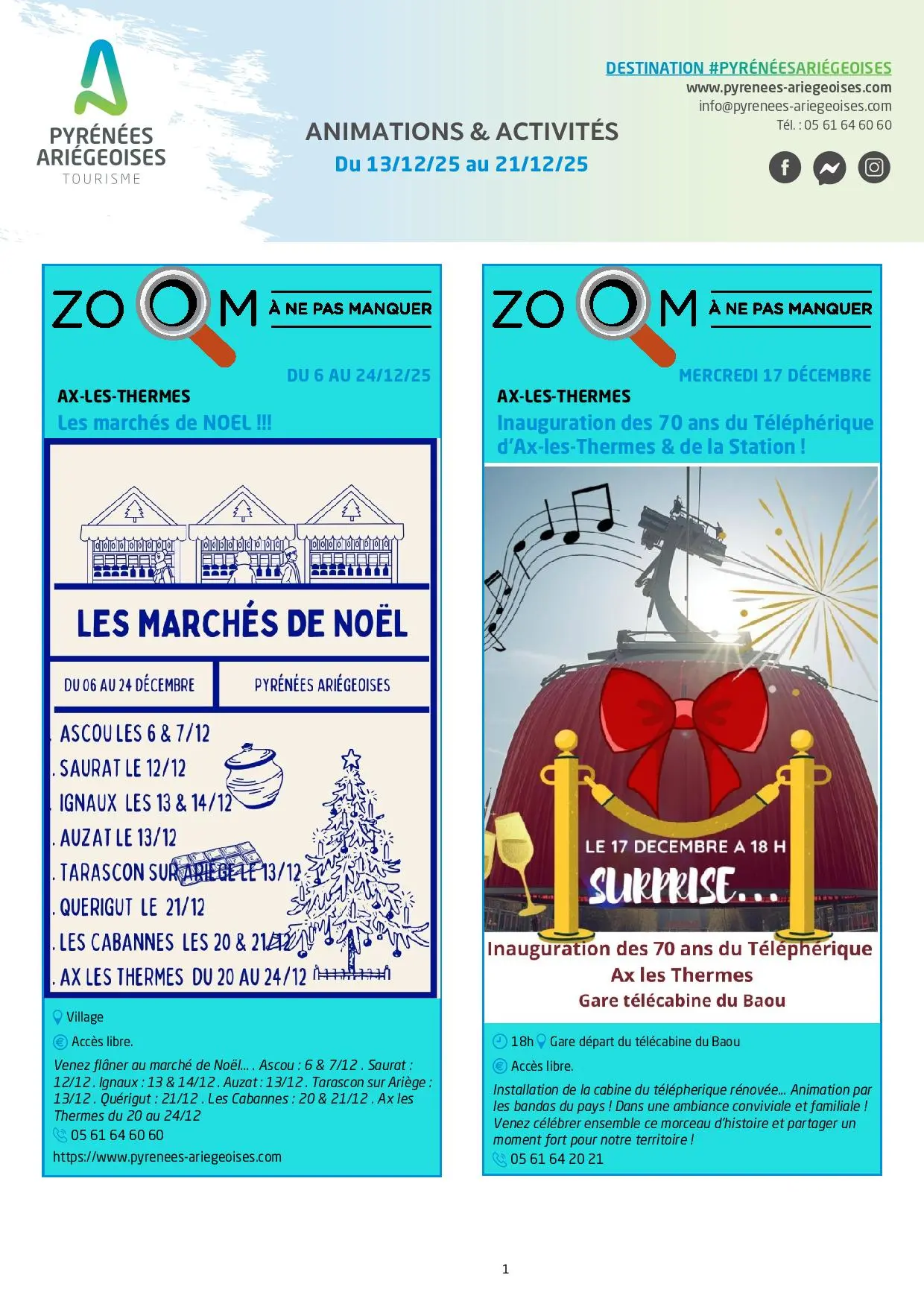Du 13 au 21.12.Programme Animations & Activités
