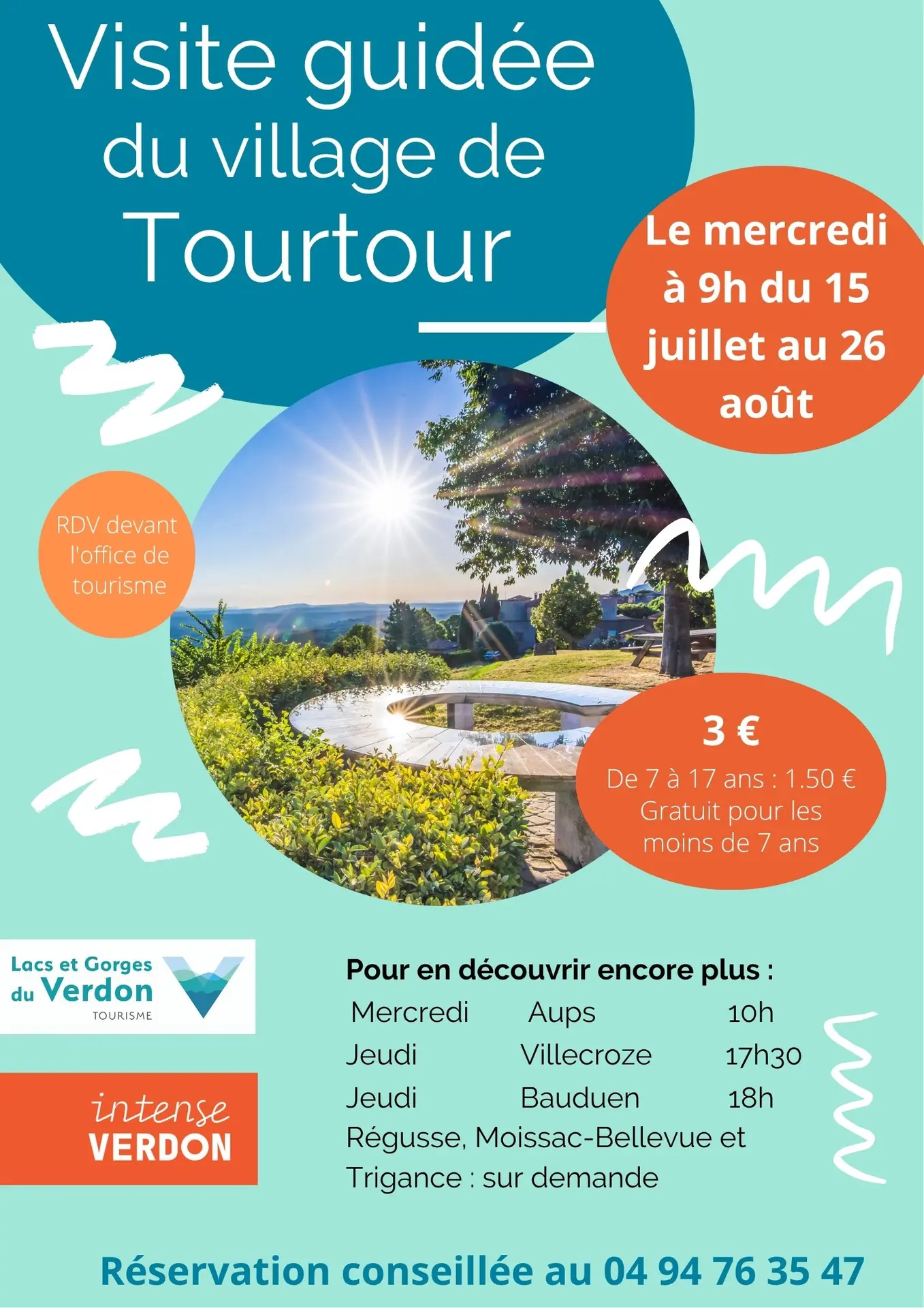 Affiche de la visite guidée de Tourtour