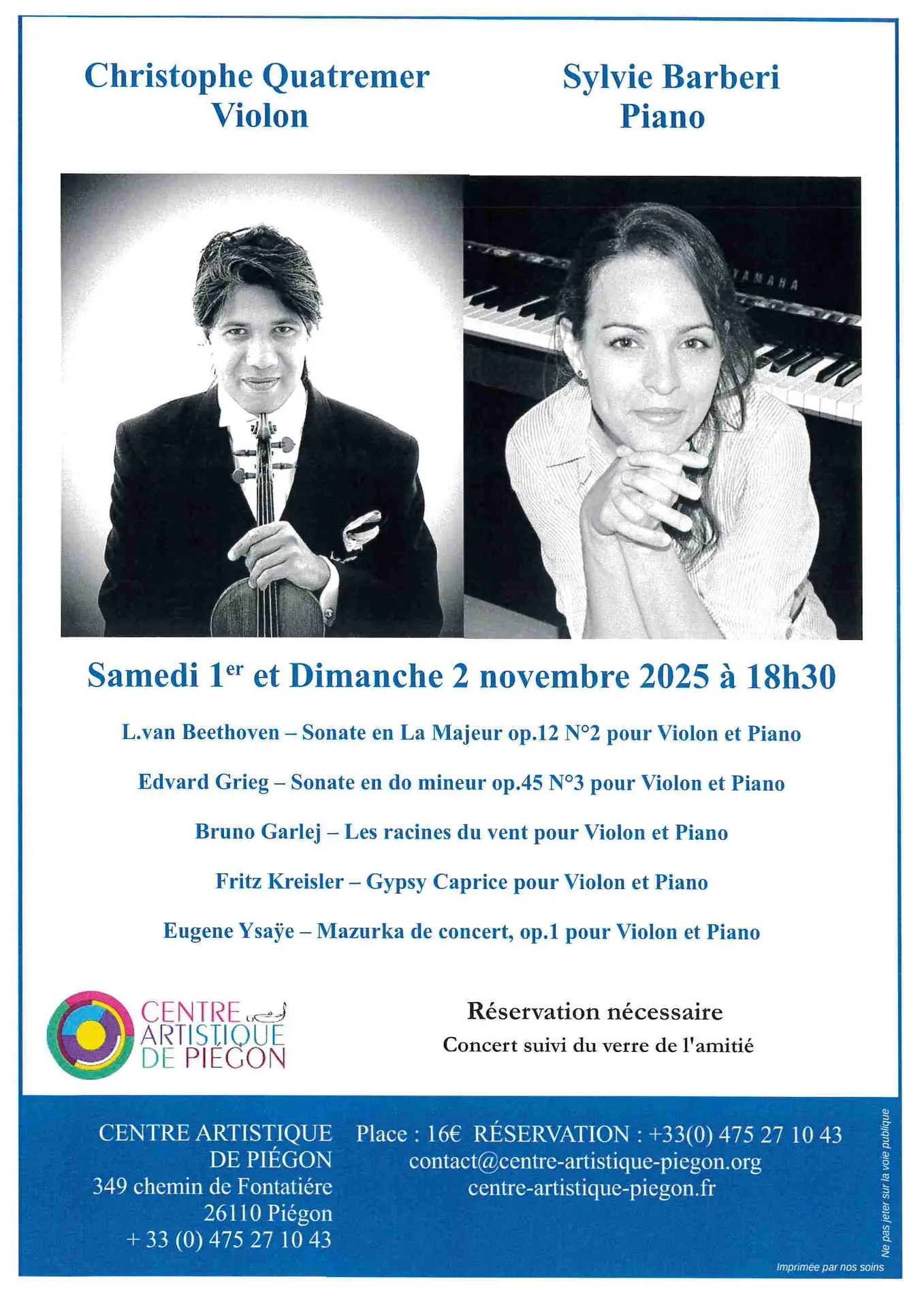 Concert Christophe Quatremer et Sylvie Barbebi_Piégon