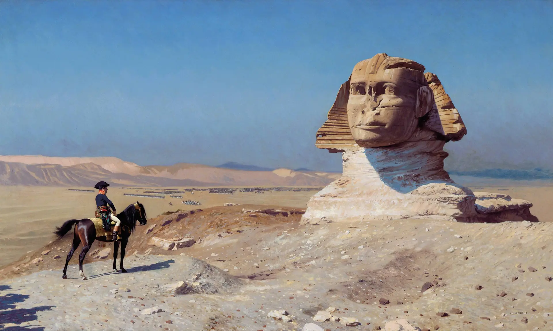 Le général Bonaparte devant le Sphinx, par Jean Léon Gérôme en 1886 ; collection Hearst Castle, Californie, USA