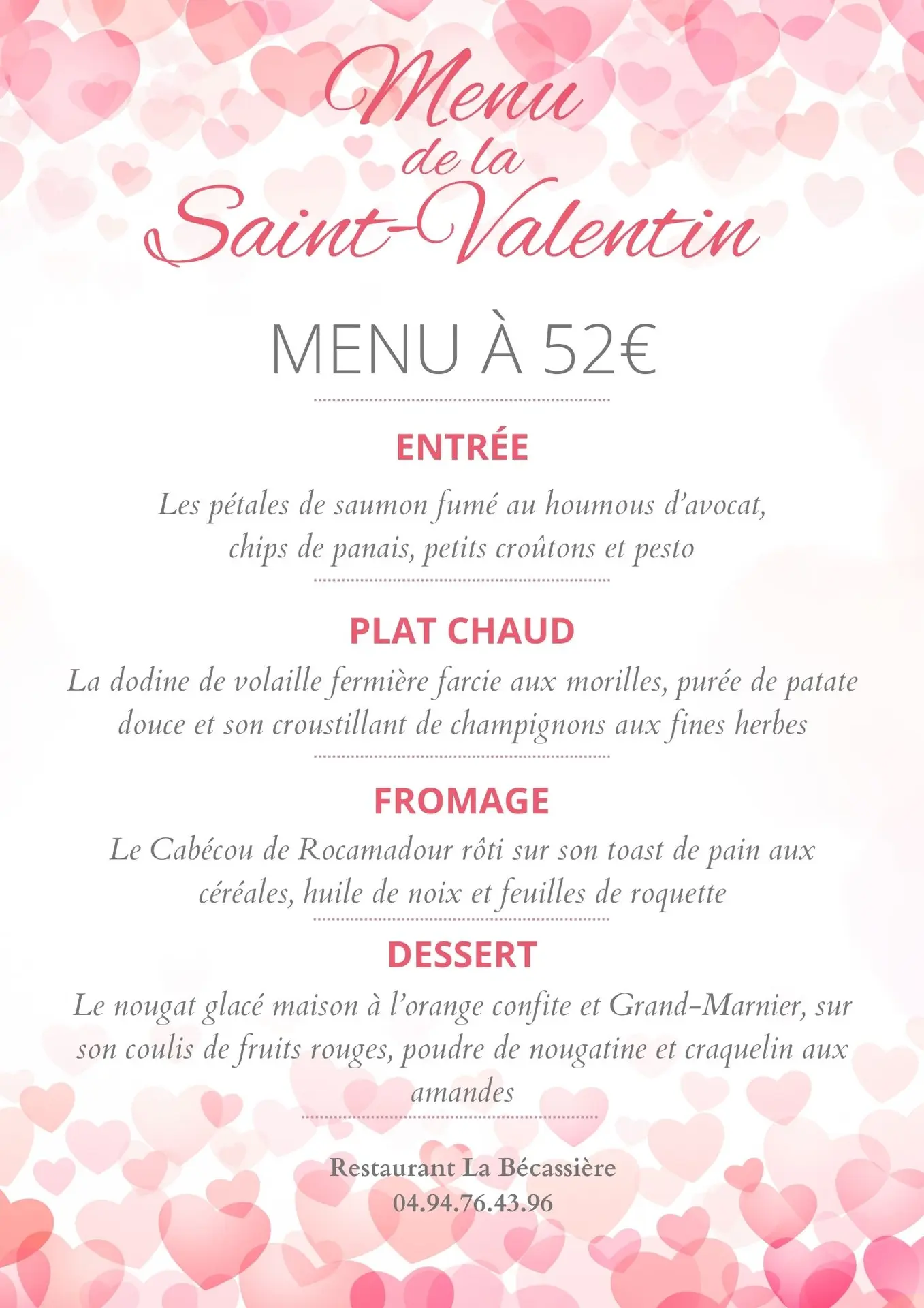 Menu de Saint-valentin