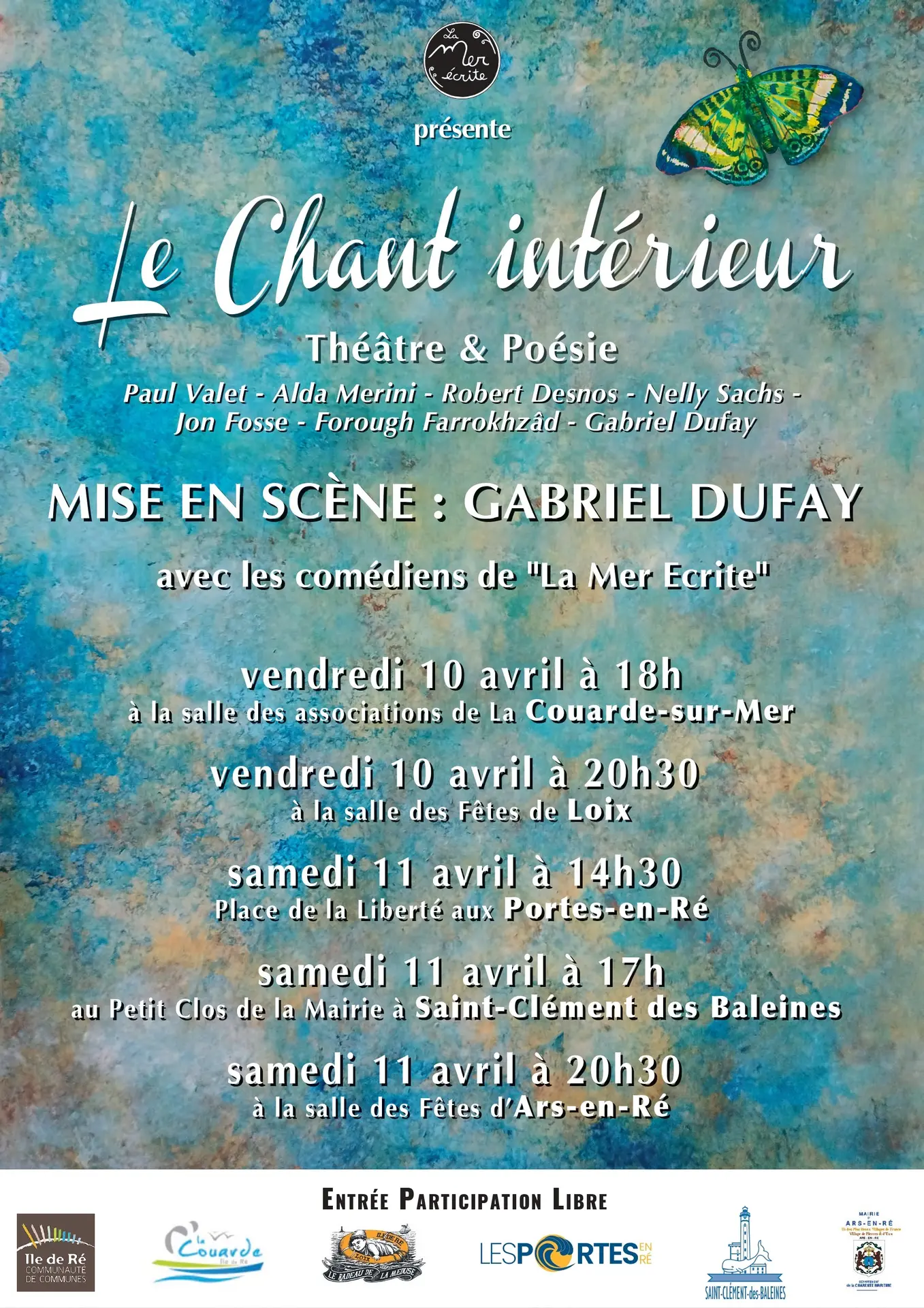 spectacle théâtrale et poétique Le Chant intérieur organisé par La Mer écrite.