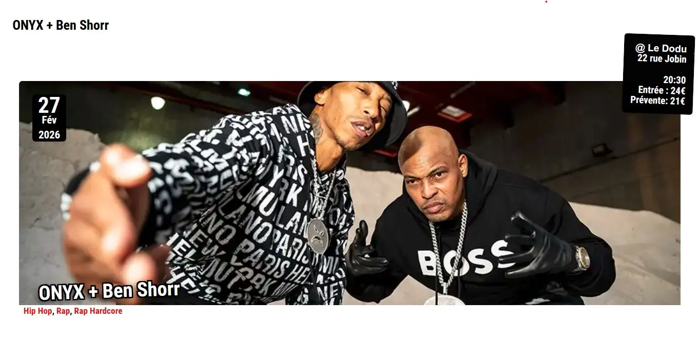 Concert d'Onyx et Ben Shorr