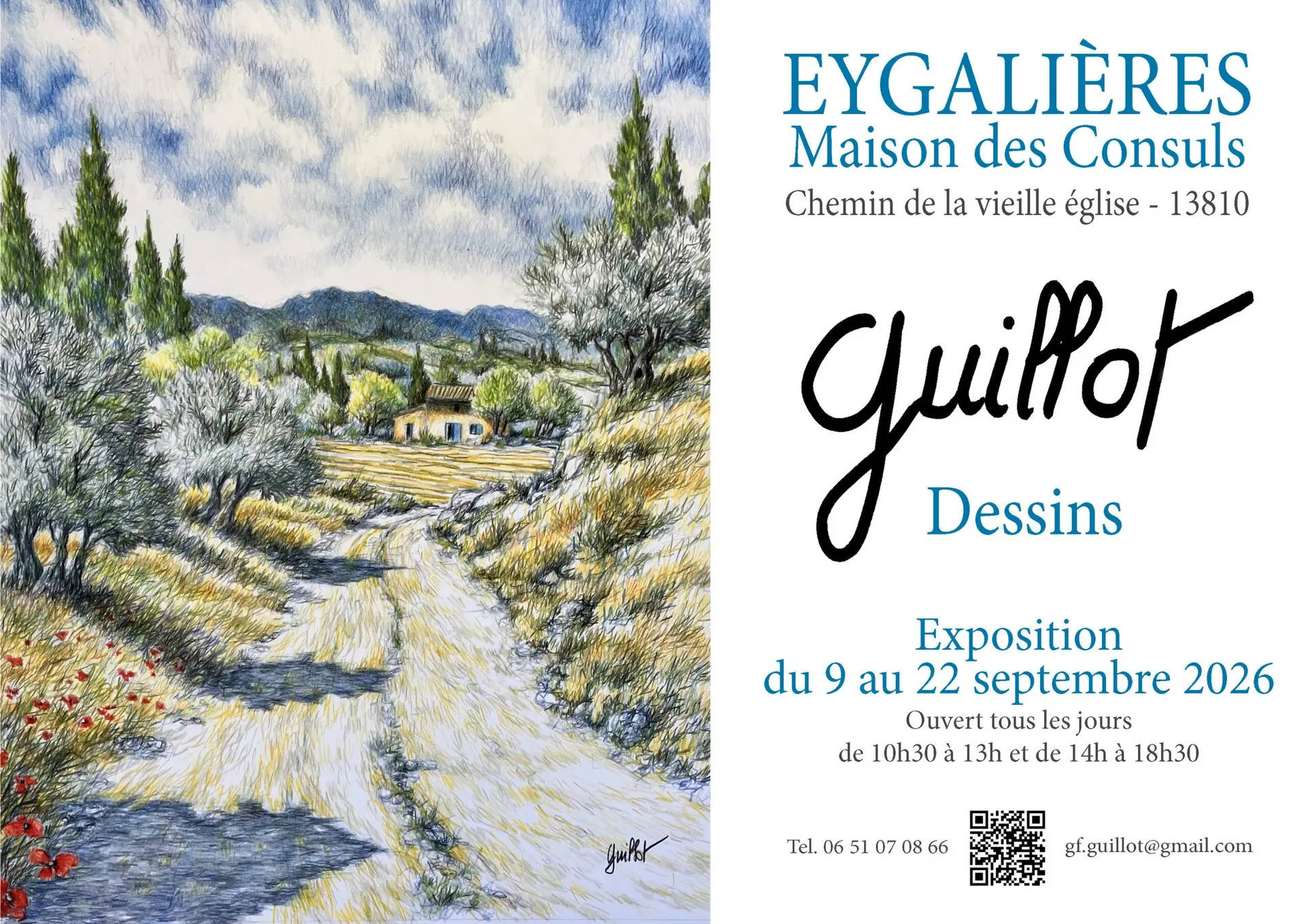 Affiche Exposition : Guillot à Eygalières 09.09 au 22.09.26