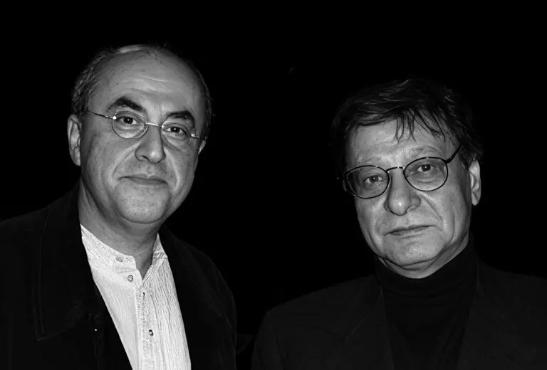 photo N&B d'Elias Sanbar et Mahmoud Darwich