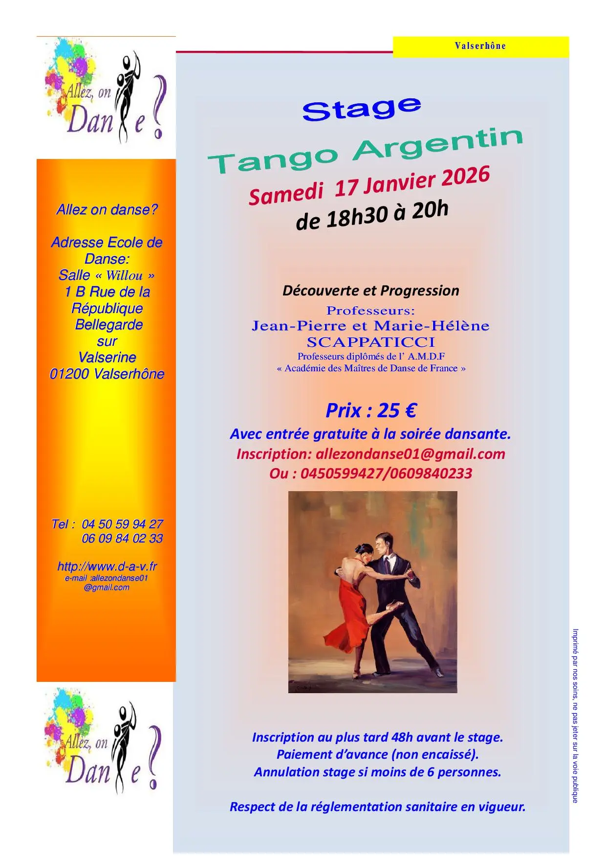 Stage de Tango Argentin_Valserhône