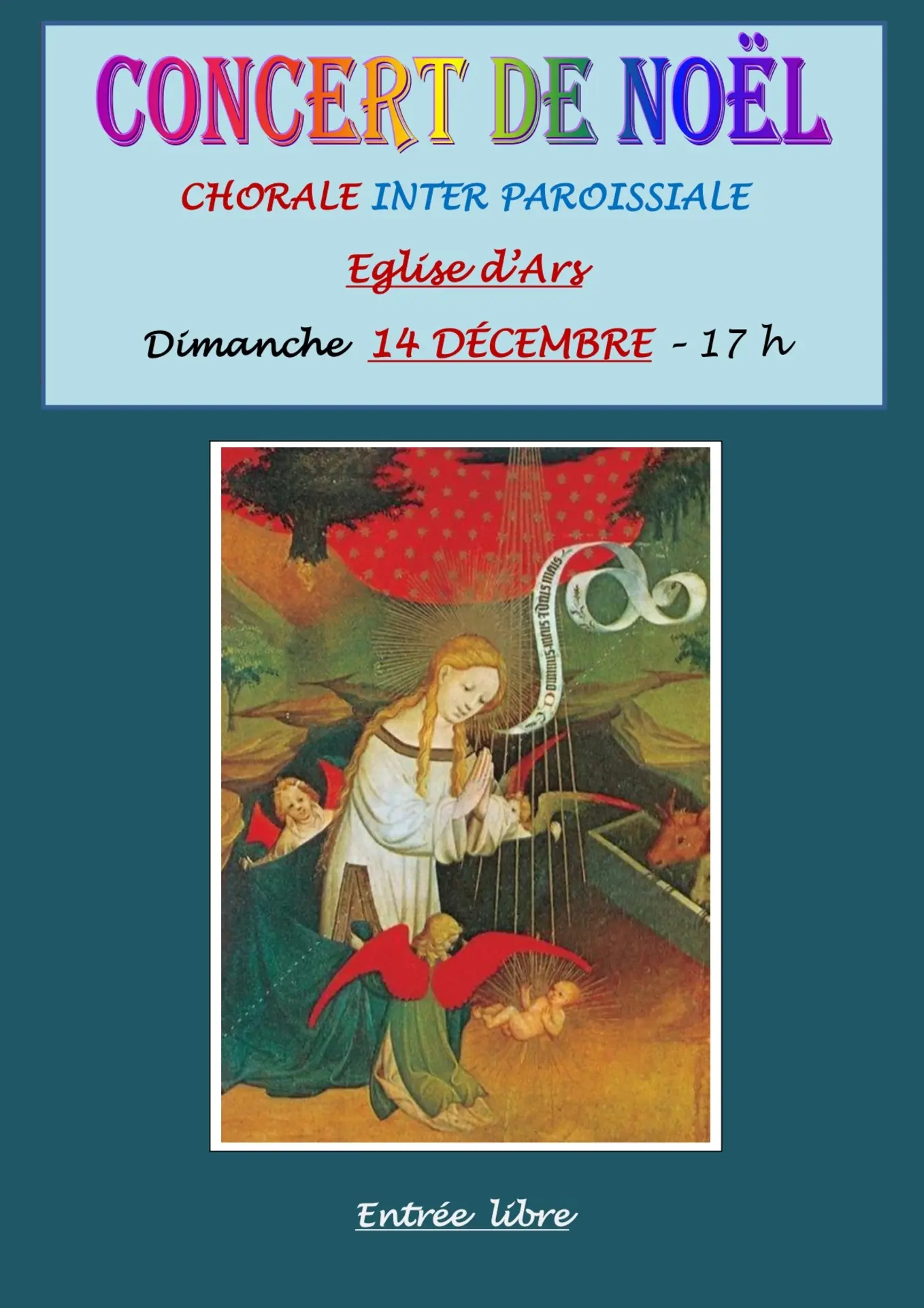 Plakat des Weihnachtskonzerts in Ars-en-Ré