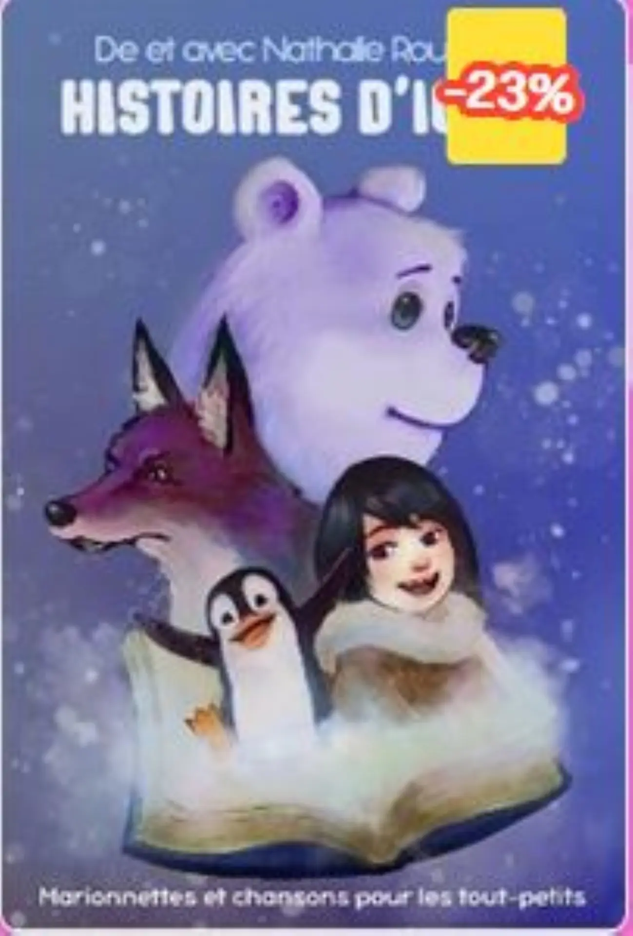 Un ours blanc, un renard, un enfant et un pingouin