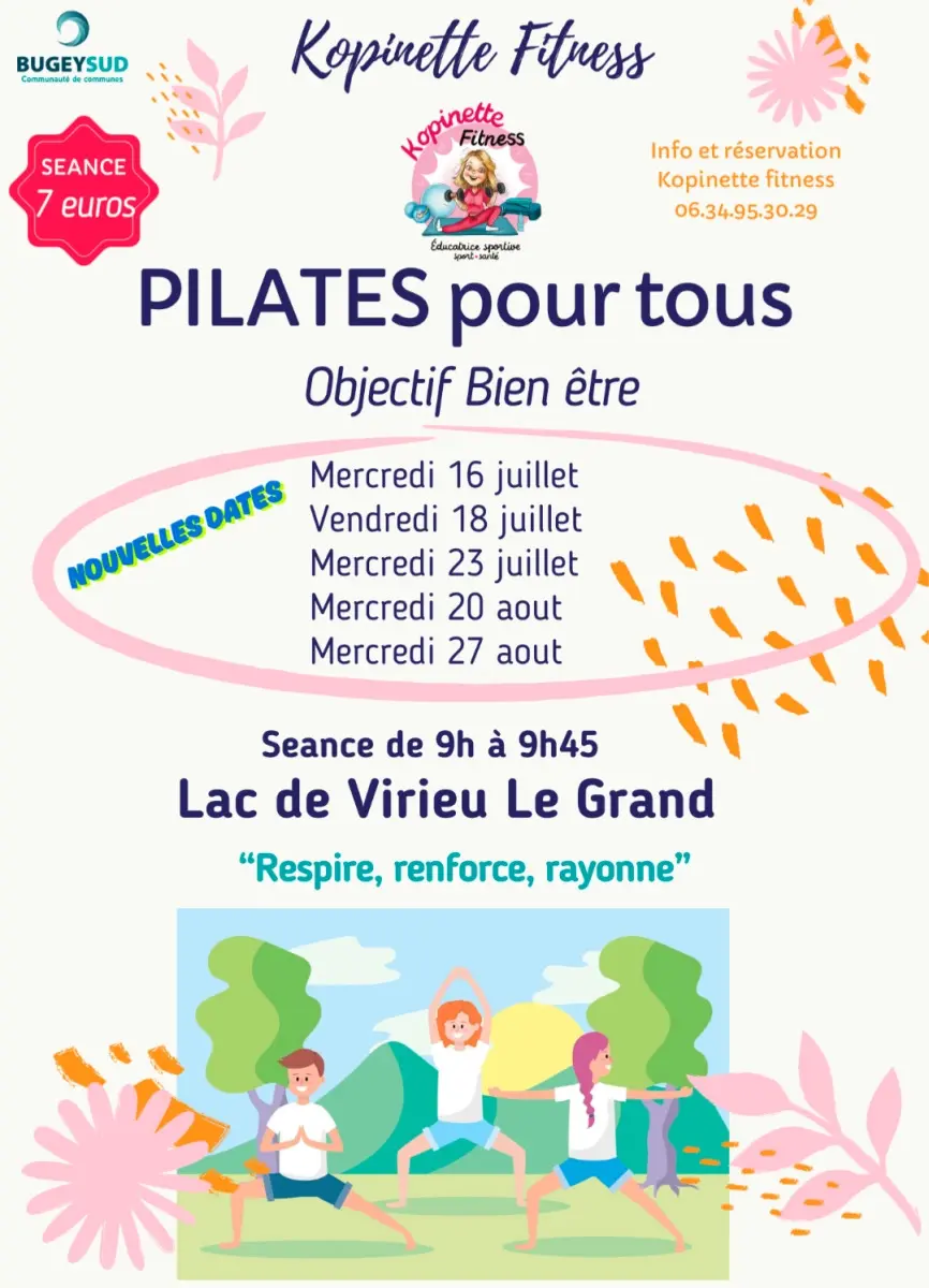 Séances de pilates pour tous au lac de Virieu le Grand_Virieu-le-Grand