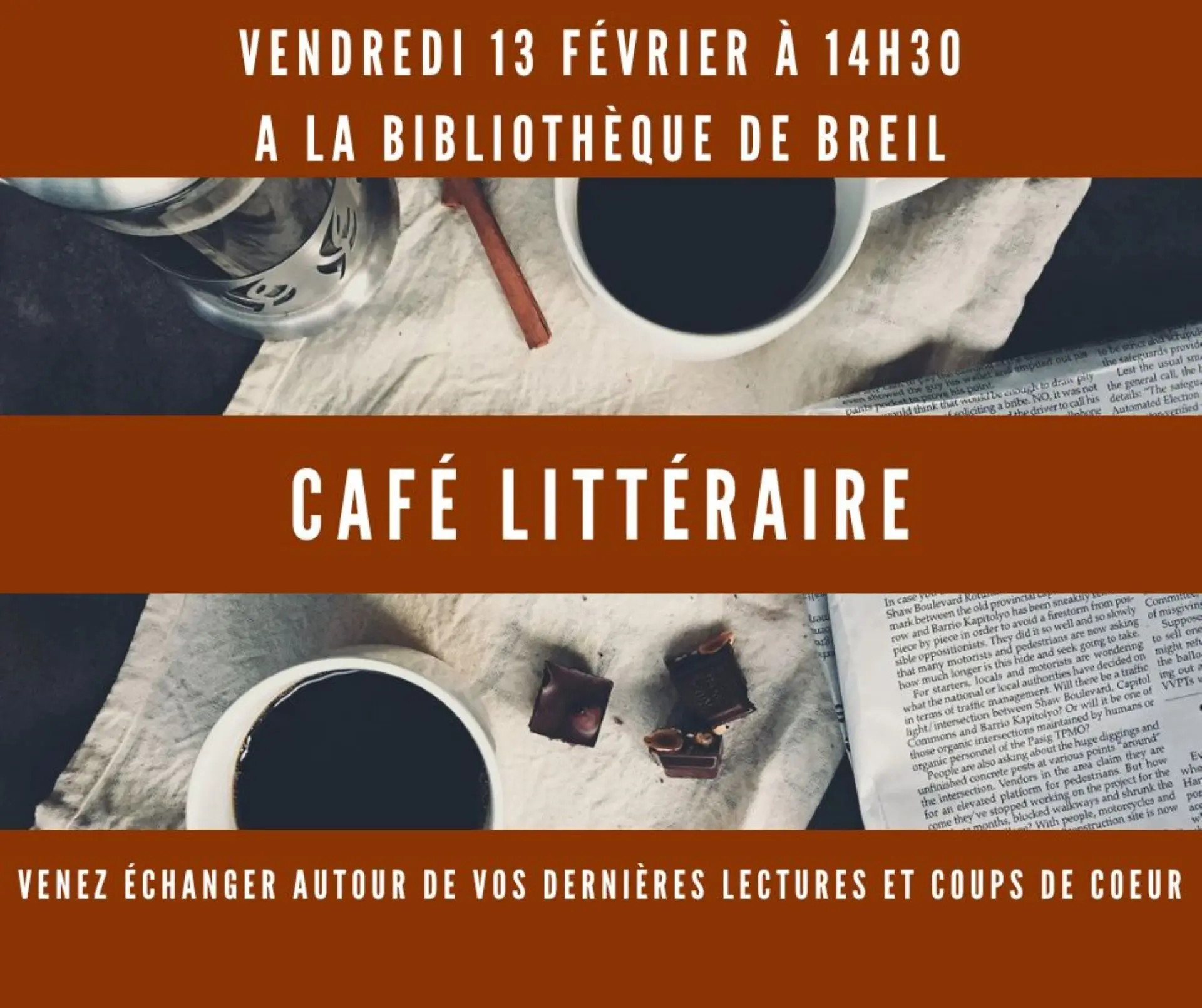Café littéraire à la bibliothèque