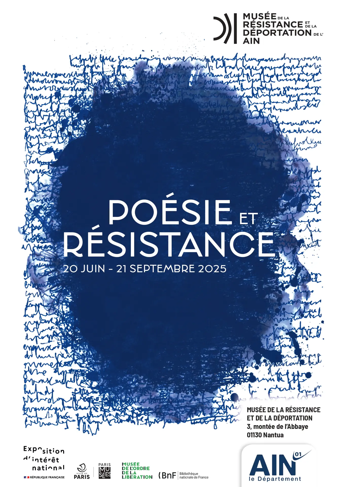 Affiche de l'exposition temporaire Poésie et Résistance