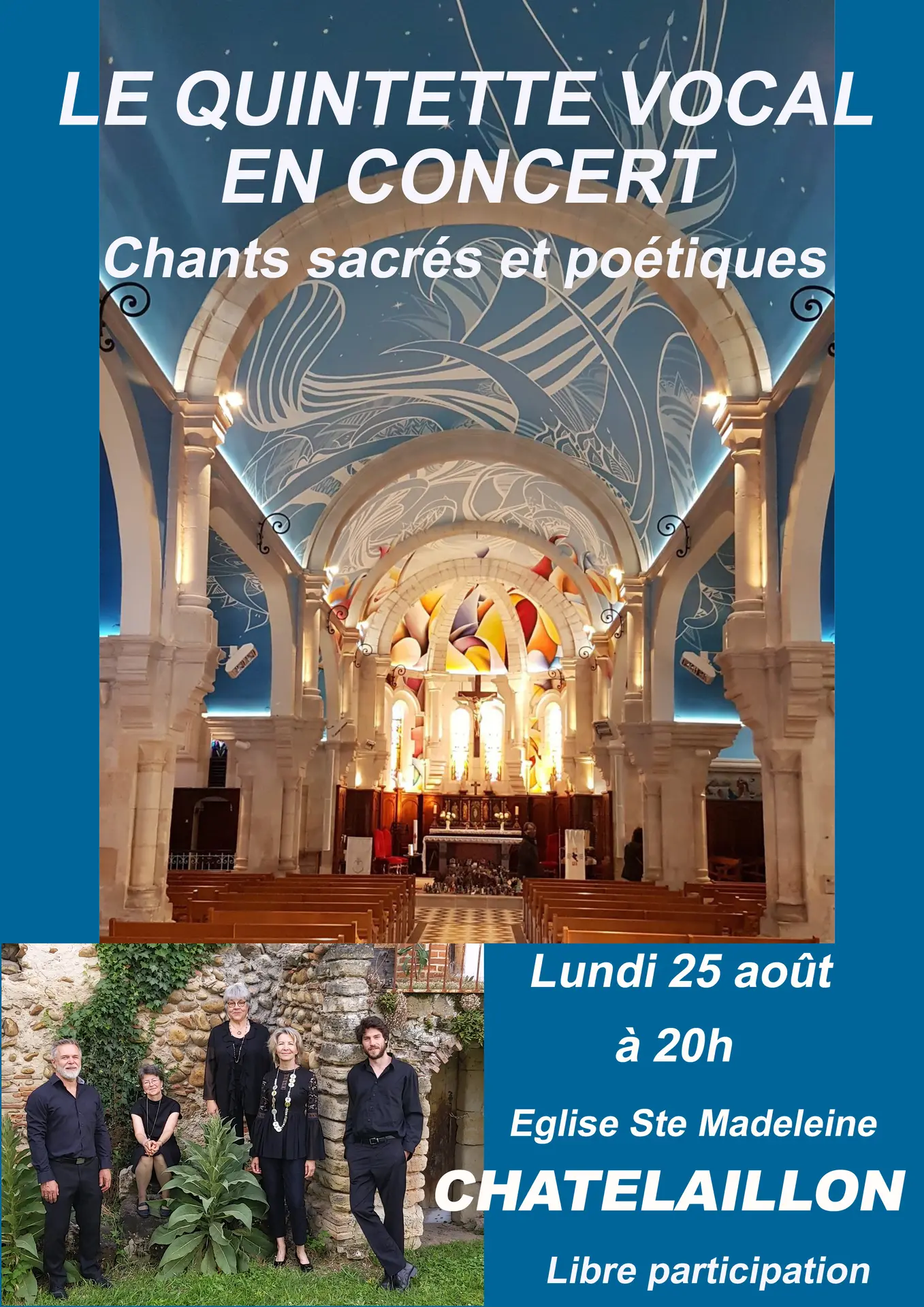 Concert polyphonique à l'église Sainte Madeleine à Châtelaillon-Plage