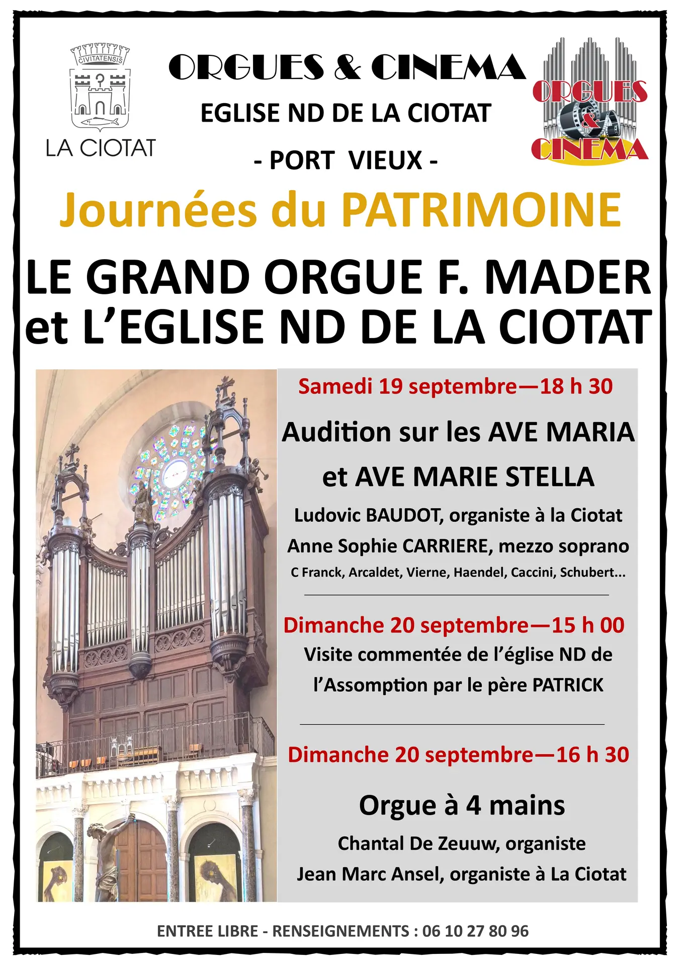 Journées du Patrimoine : le grand orgue F. Mader et l’église Notre-Dame de l'Assomption