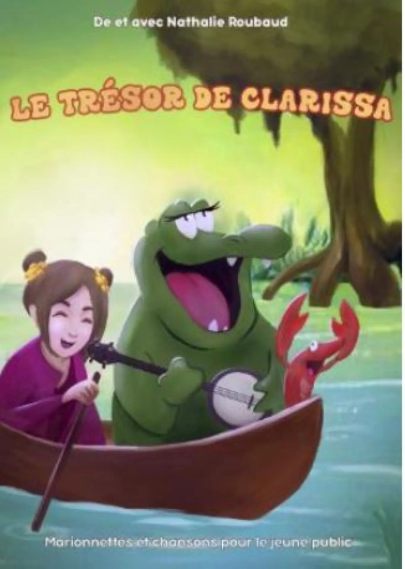 Clarissa et l'alligator sont dans une barque.