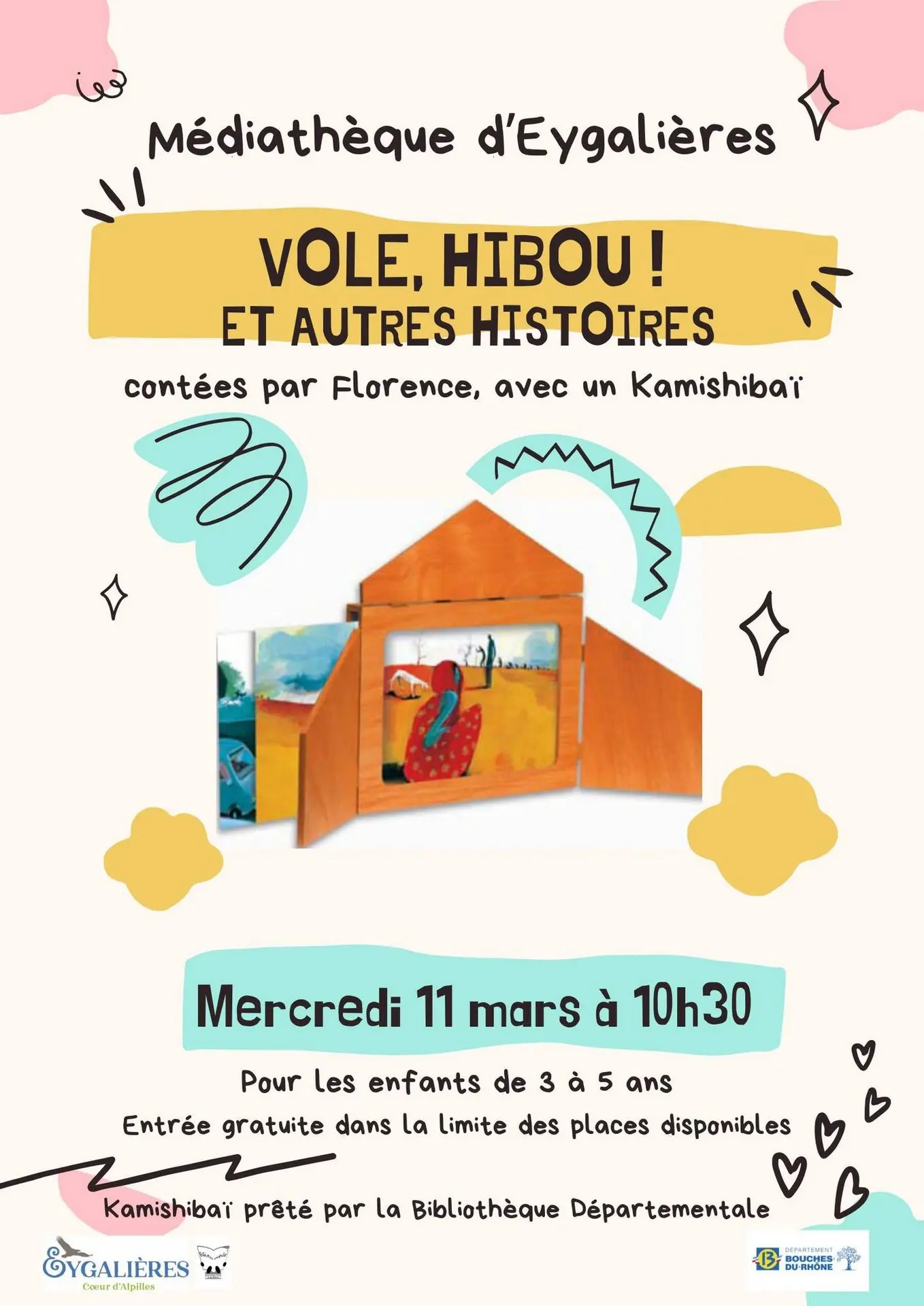 Plakat Märchenstunde in der Mediathek von Eygalières 11.03.26