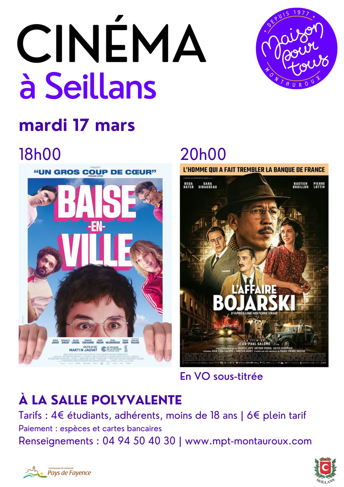 2 séances salle polyvalente