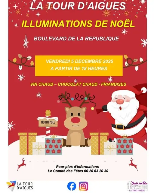 Lancement du Téléthon par les pompiers après les illuminations de Noël  à La Tour d'Aigues_La Tour-d'Aigues