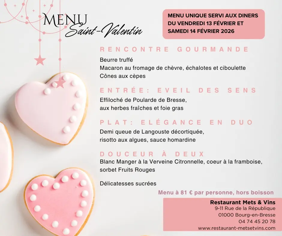 Visuel_Menu de la Saint-Valentin - Restaurant Mets et Vins_Bourg en Bresse