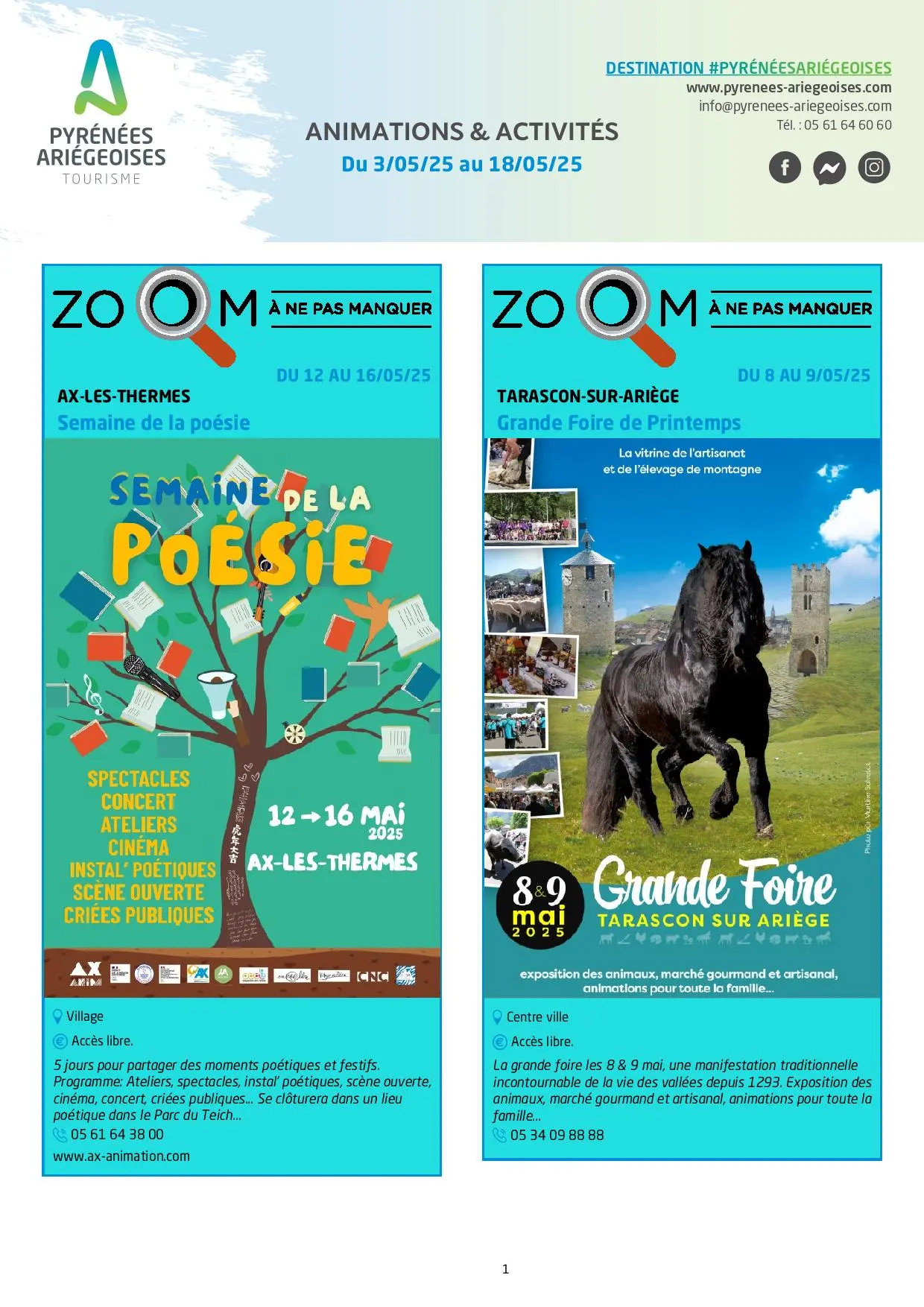 Programme du 03 au 18.05.2025