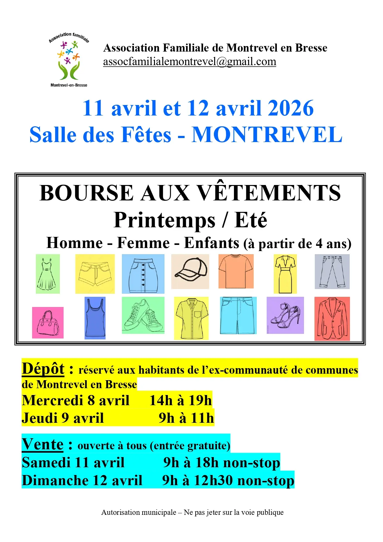 Affiche Bourse aux vêtements Printemps Été