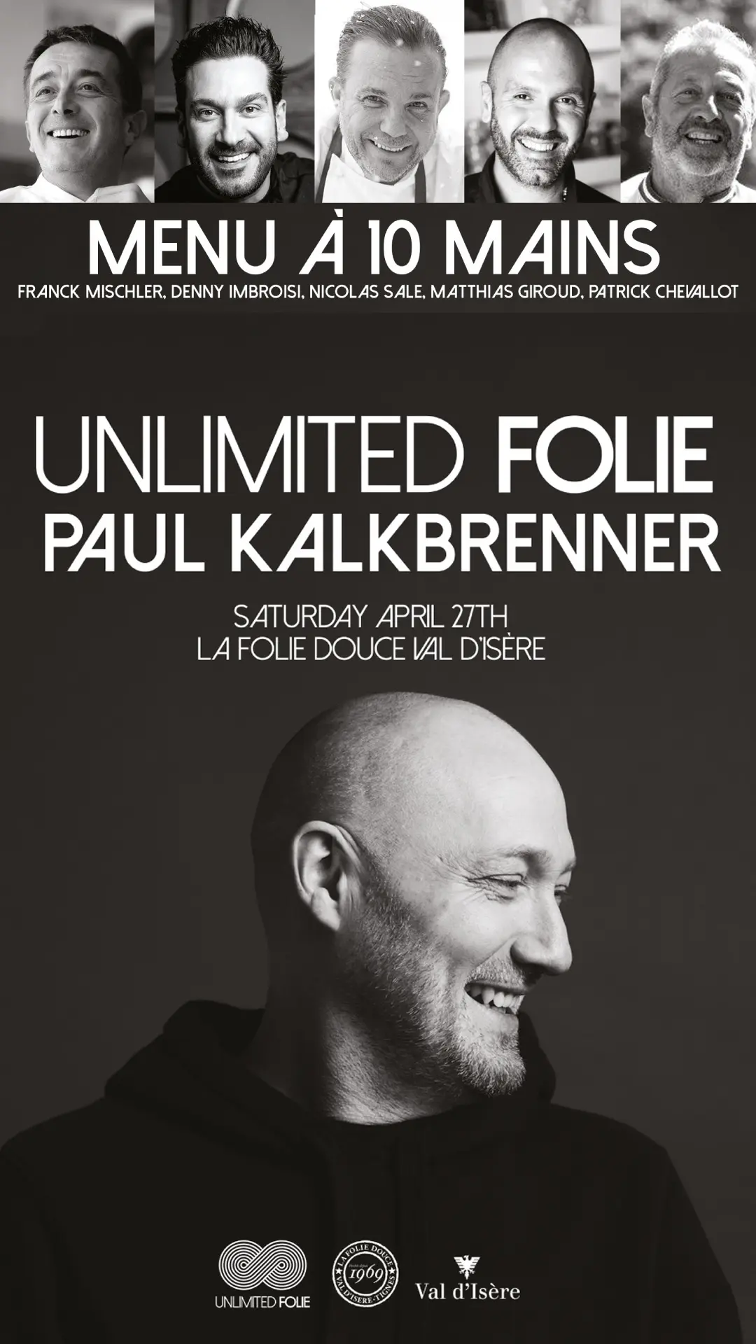 Menu à 10 mains et concert de Paul Kalkbrenner à Val d'Isère