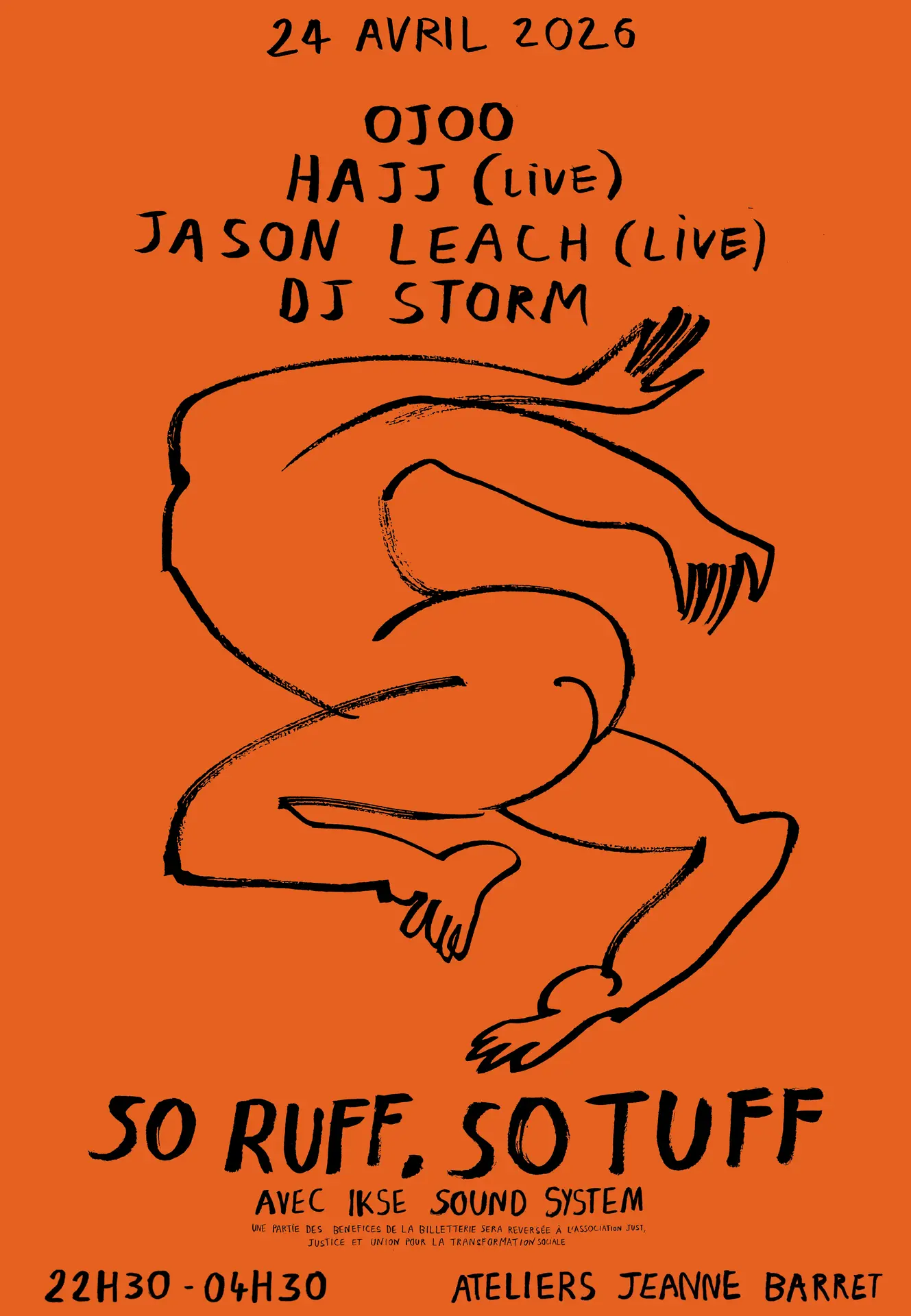 dessin d'un corps sur fond orange