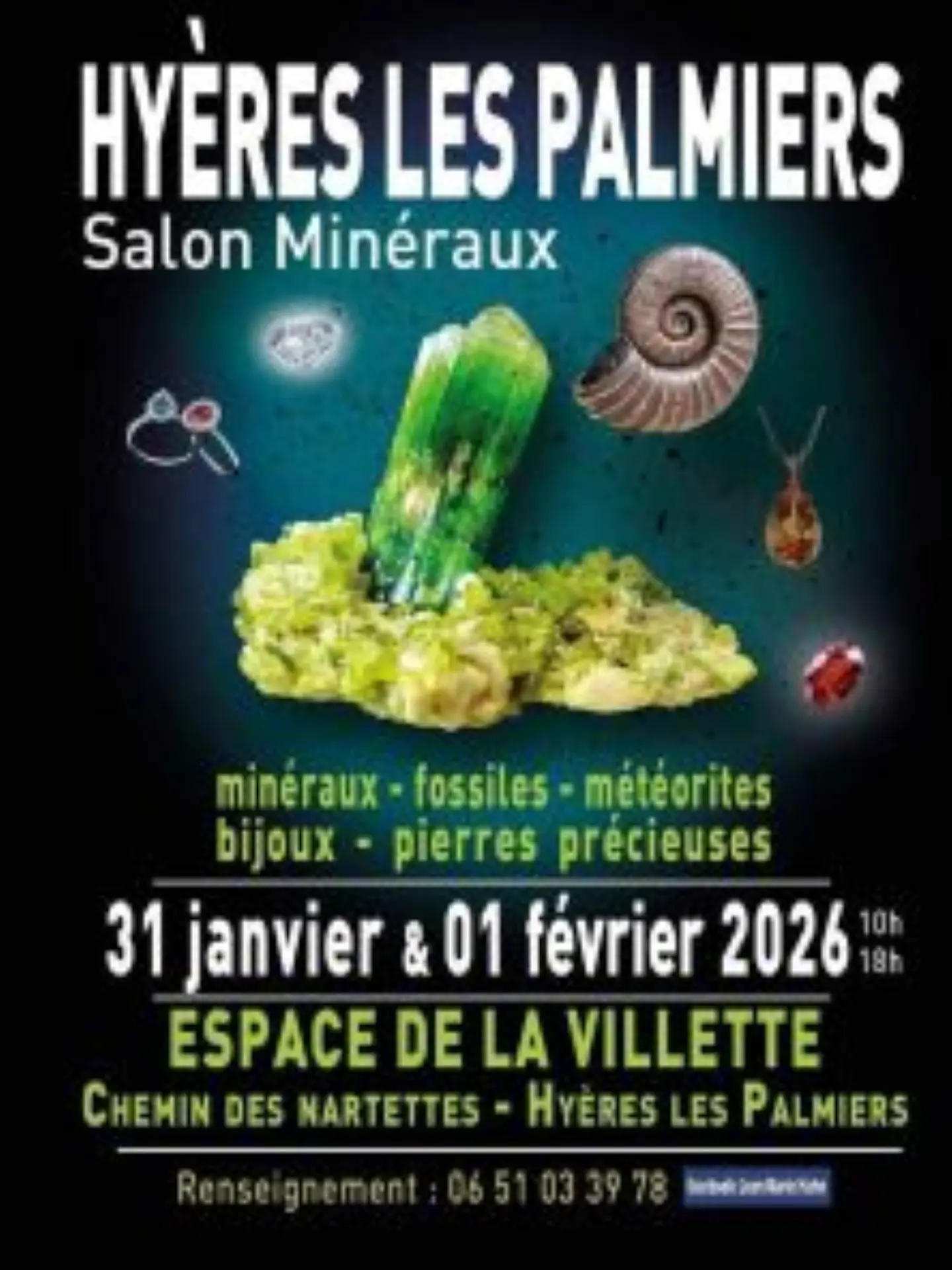 Salon minéraux, fossiles, bijoux, météorites