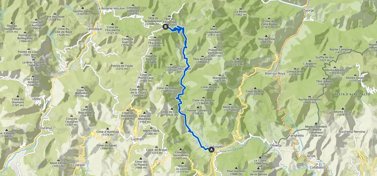 Le parcours Sospel-col de Turini