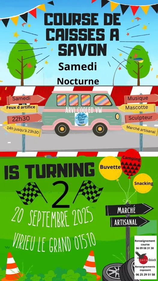 Course de caisses à savon, marché artisanal et feu d'artifice_Virieu-le-Grand