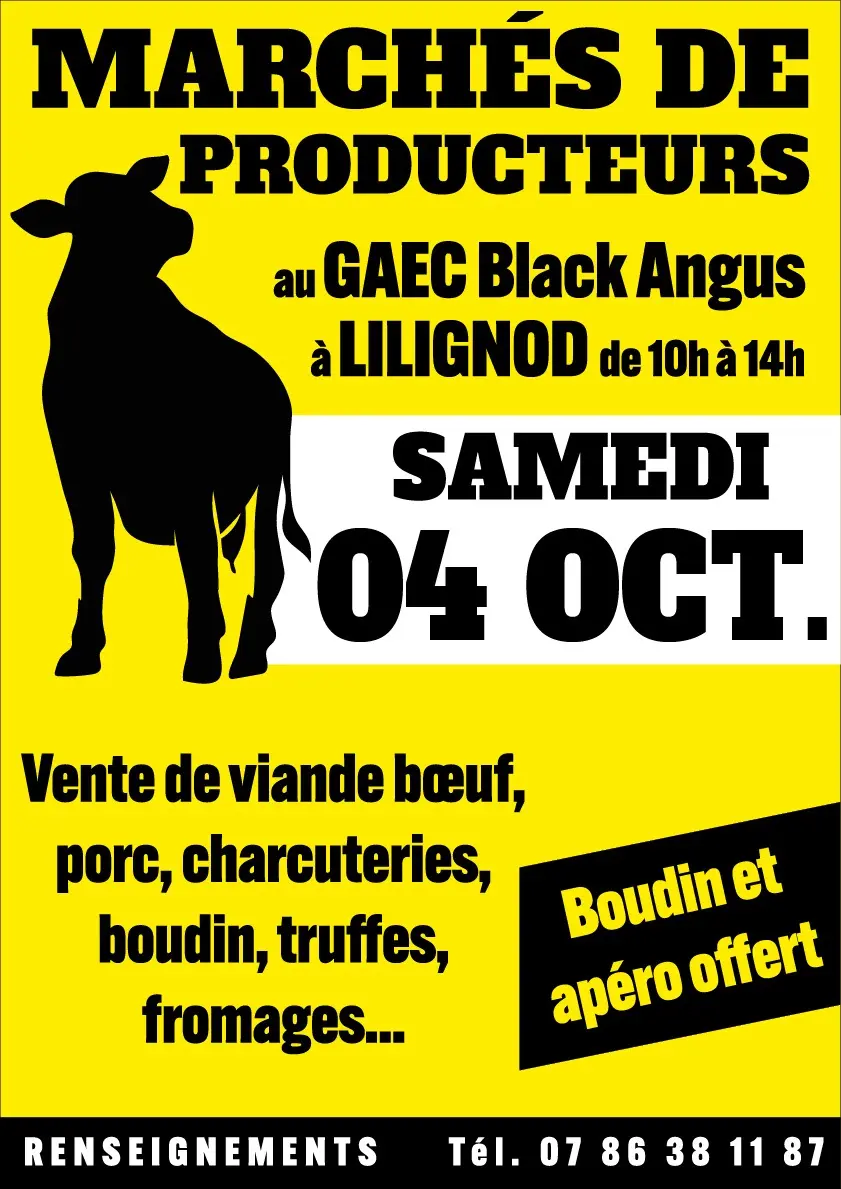 Marché de producteurs chez Black Angus à Lilignod