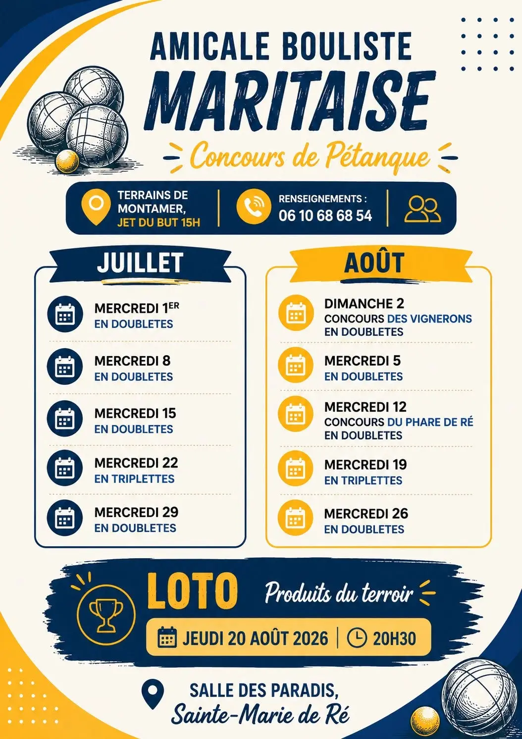 affiche tournois de pétanque
