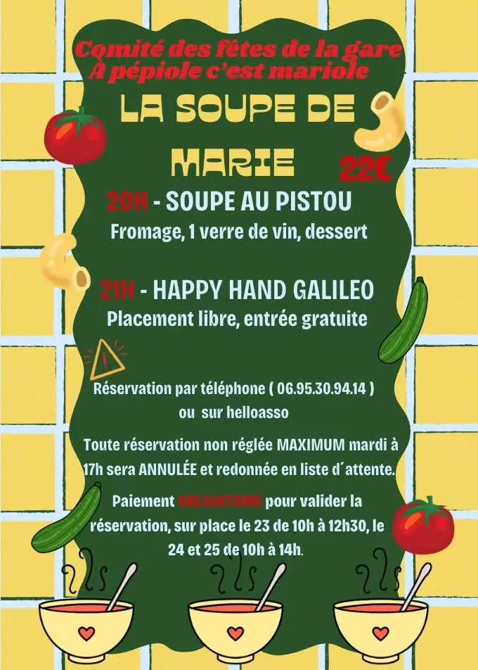 Maries Suppe: Pistou-Suppe und Konzert von Happy Hand Galileo