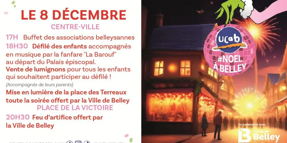 Illuminations du marché de Noël à Belley
