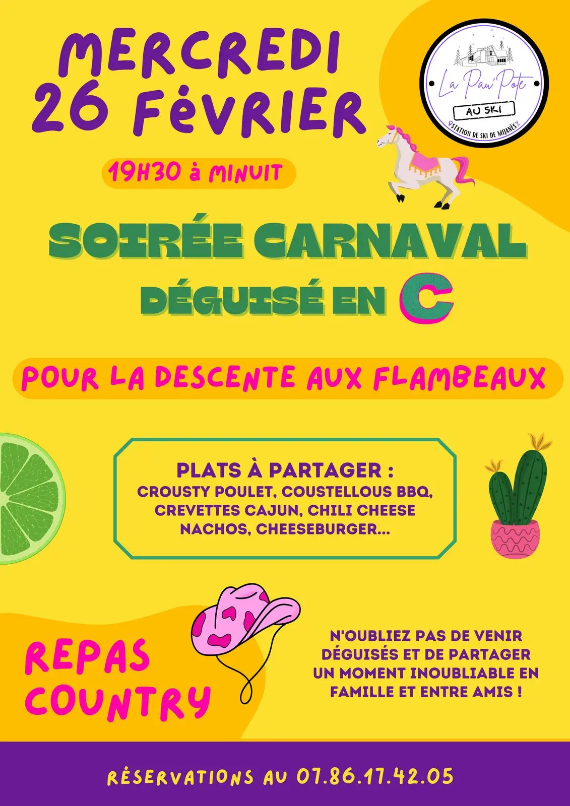 affiche de la soirée