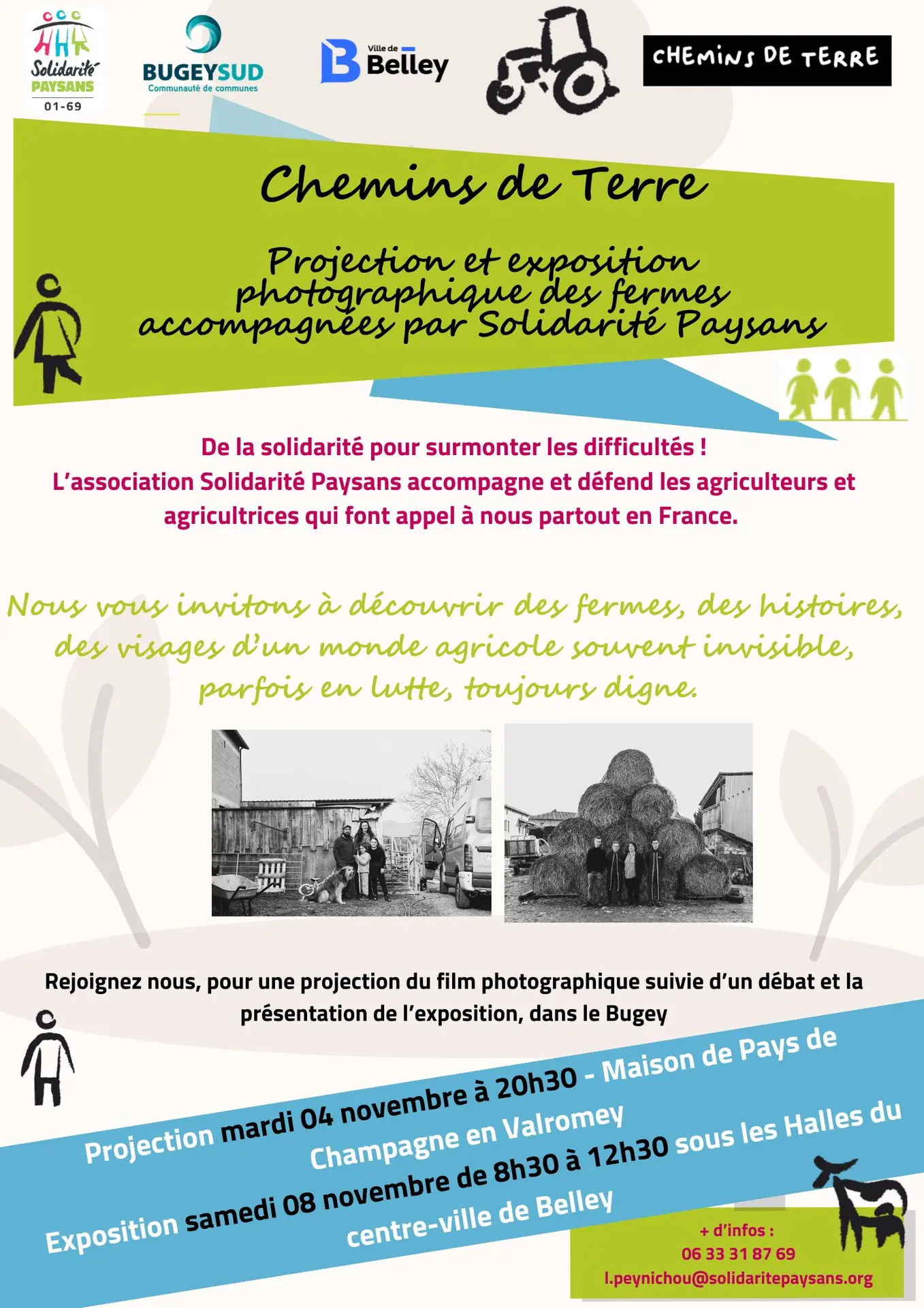 Chemins de Terre : Projection et exposition photographique de fermes par Solidarité paysans_Champagne-en-Valromey