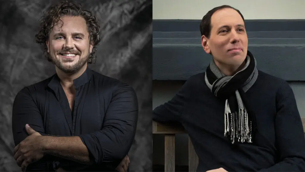 Michael Spyres, ténor, et Lionel Meunier, directeur de Vox Luminis