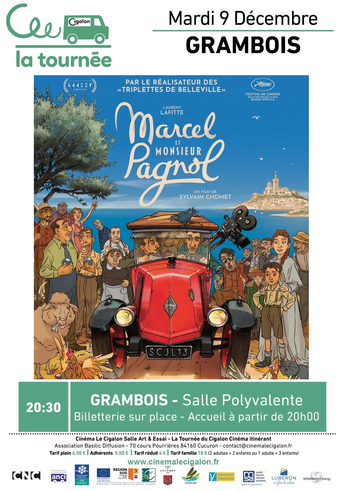 La Tournée du Cigalon  à Grambois :    MARCEL ET MONSIEUR PAGNOLUN SIMPLE ACCIDENT_Grambois