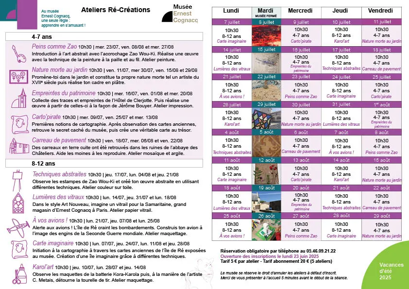 Programme des ateliers