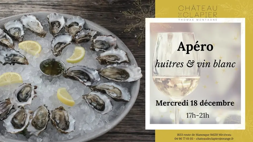 Dégustation de fête , huîtres et vin