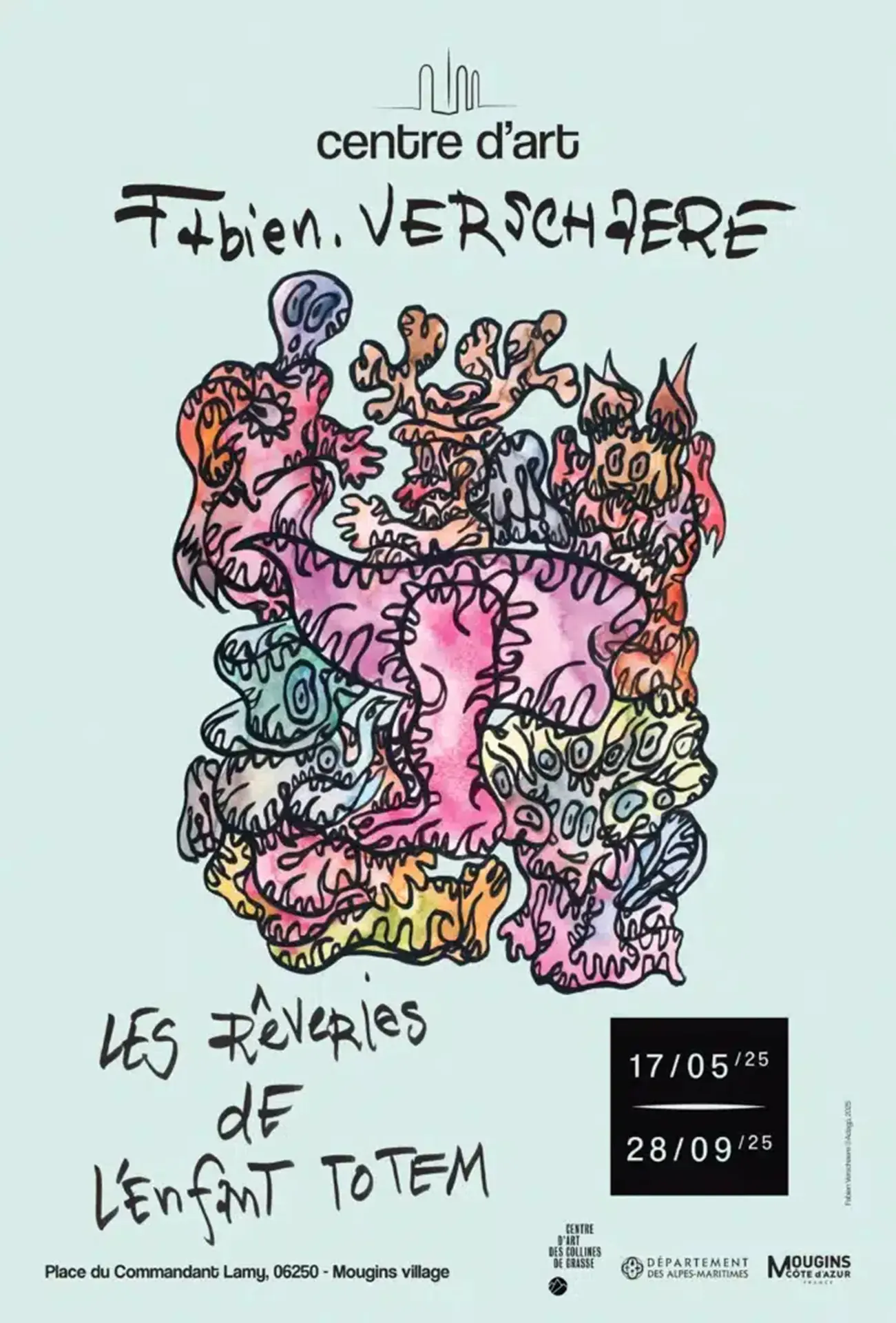 Affiche exposition de fabien Vershaere au Centre d'Art à Mougins